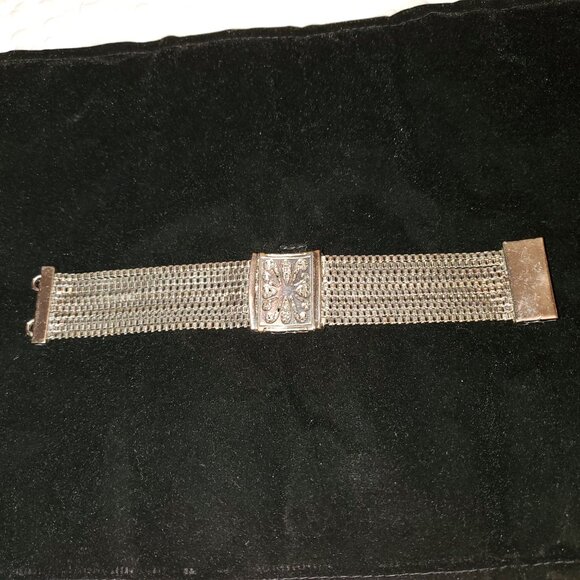 SILVER COLOR MULTI CHAIN BRACELET - Picture 2 of 5